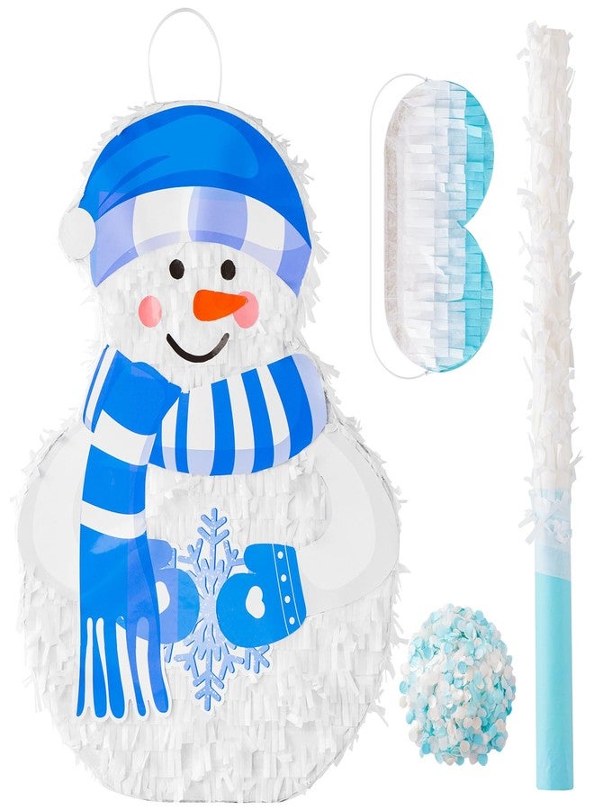 VinTS Snowman Pinata, Winter Christmas Pinata with Blindfold Stick,Games for Xmas Kids Party,Winter Theme Holidays Decorations,16.92x12.59x1.5 inch - Image 1